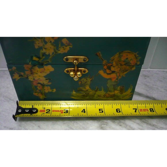 Vtg Handmade Cottagecore Wooden Purse Decoupage Whimsical Makeup Trinket Box - Picture 15 of 16